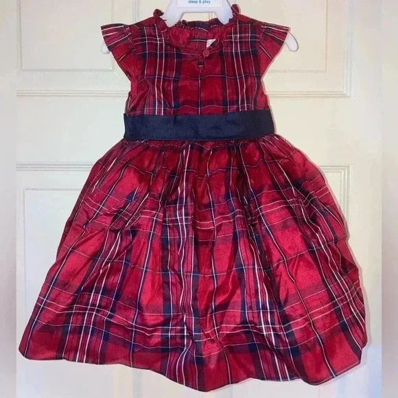 janie and jack red satin dress American Girl Janie And Jack Dress Red Satin Lace Occasion Choose Your Size